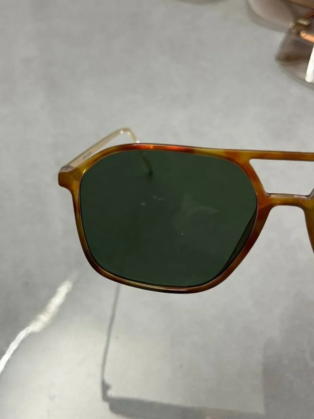 AIRE Cusp Aviator Sunglasses Vintage Tortoise Gold Frame Green Lens